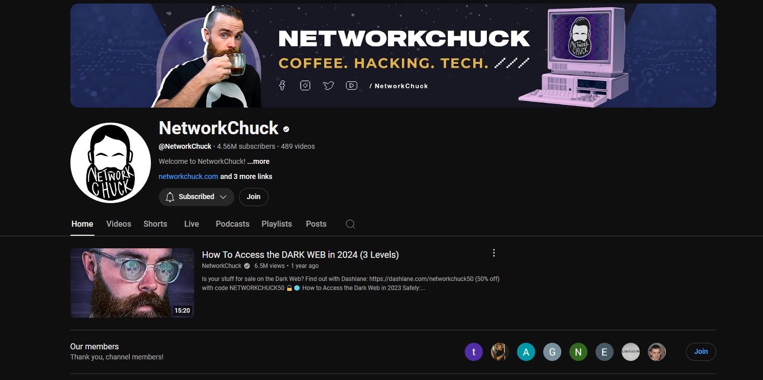 NetworkChuck YouTube Channel