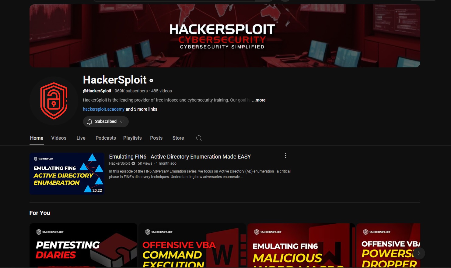 HackerSploit YouTube Channel