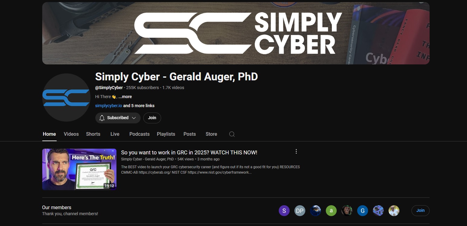 Simply Cyber YouTube Channel