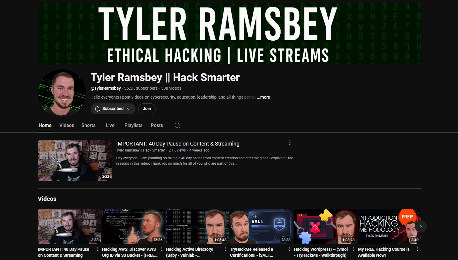 Tyler Ramsbey YouTube Channel